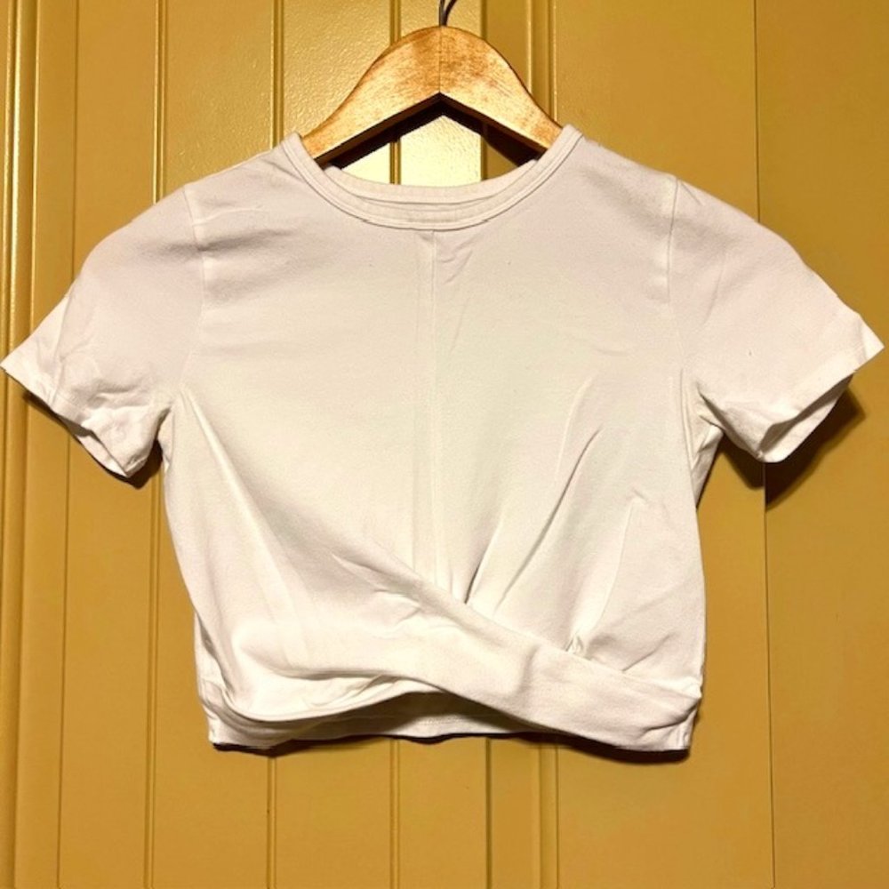 Women's white baby tee, Hollister, Small